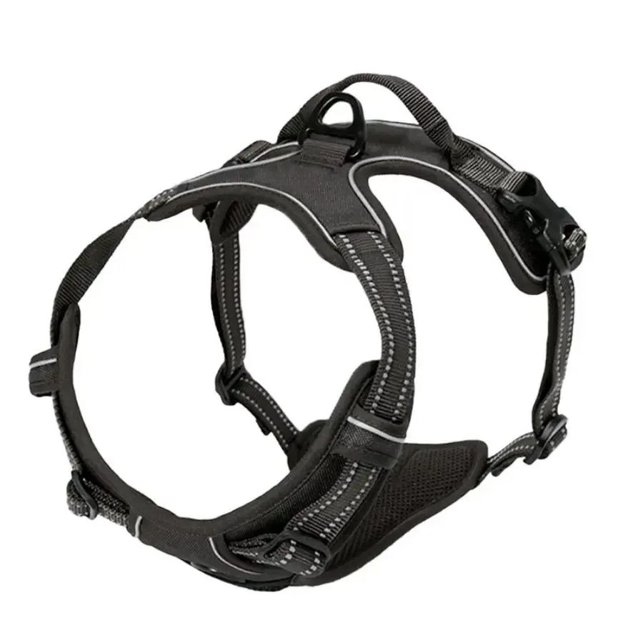 Premium Adjustable Dog Harness Vest Set with Leather Leash & Collar – No-Pull Puppy Walking Gear for Small & Medium Dogs