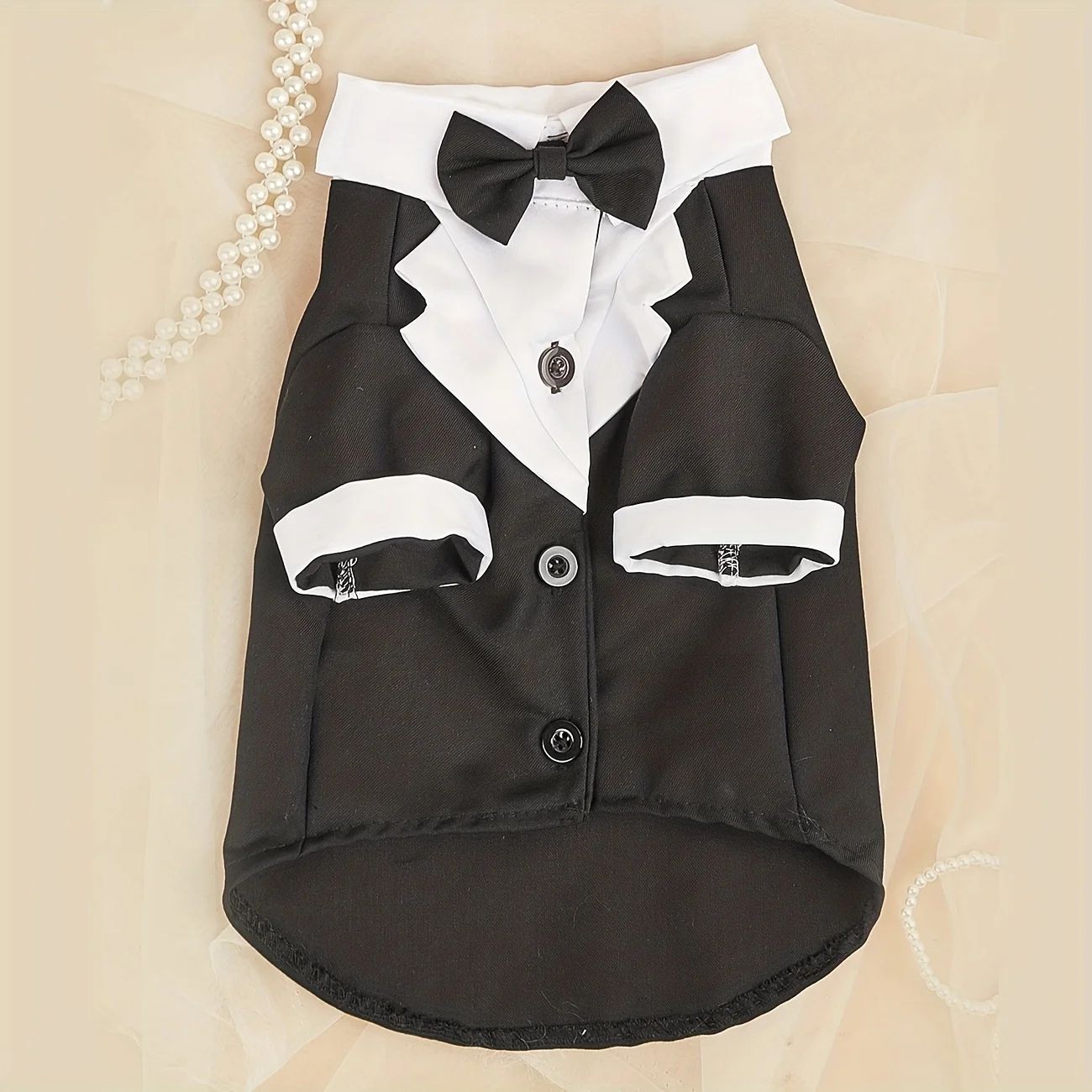 Pet Wedding Formal Suit for Small Dogs – Elegant Bow Tie Shirt Costume for Parties, Weddings & Special Occasions