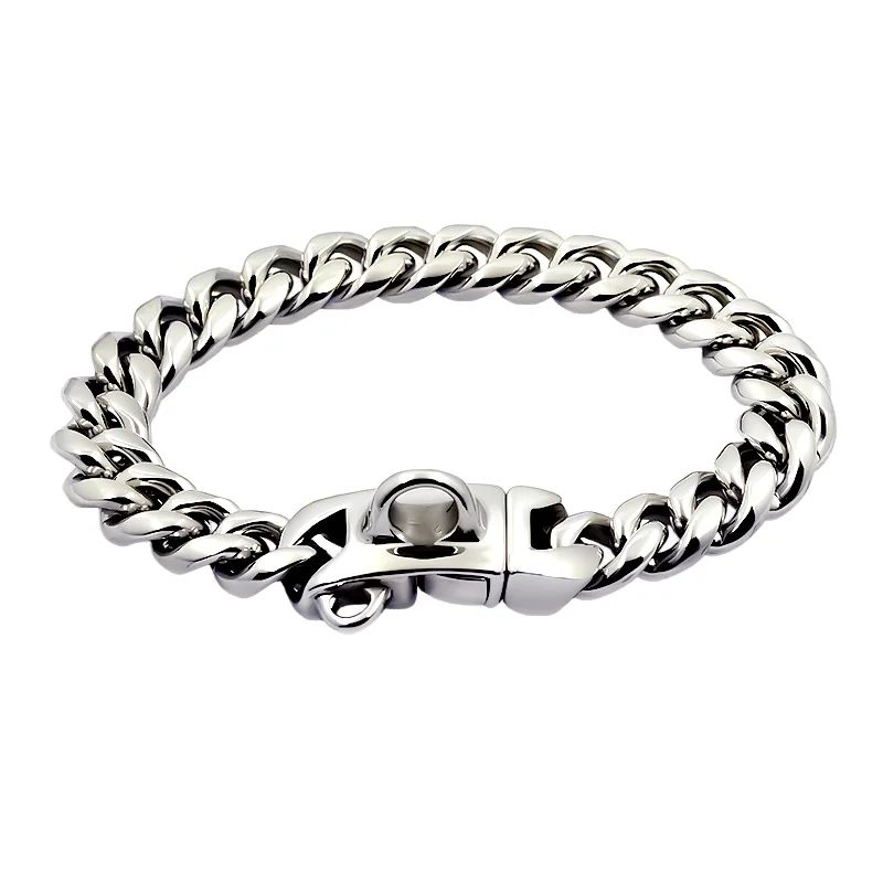 Stainless Steel Cuban Link Dog Collar – 14mm Heavy Duty Gold & Silver Pet Chain for Small, Medium & Large Dogs