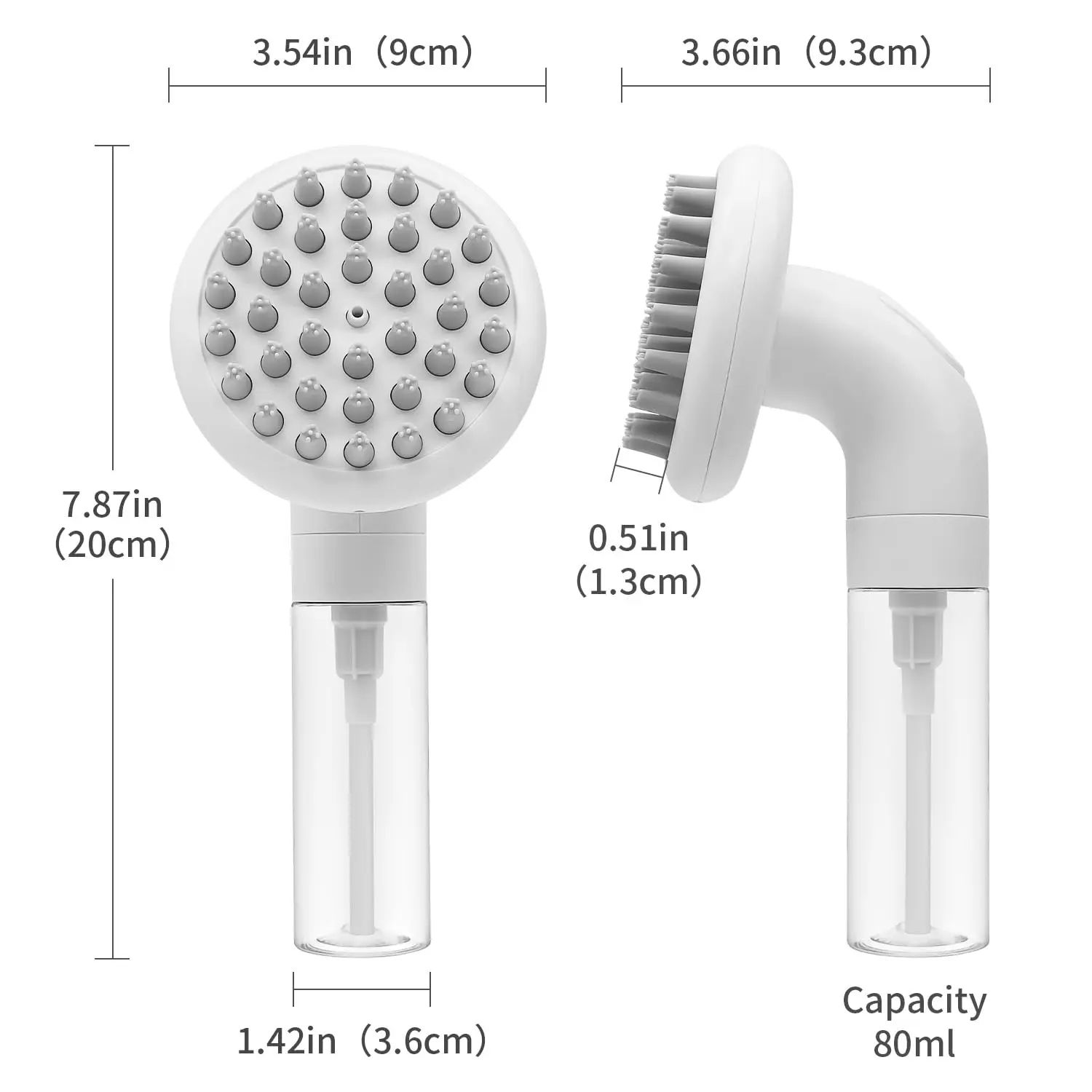 3-in-1 Silicone Dog Bath Brush with Shampoo Dispenser – Pet Grooming, Massage & Deshedding Brush for Dogs & Cats