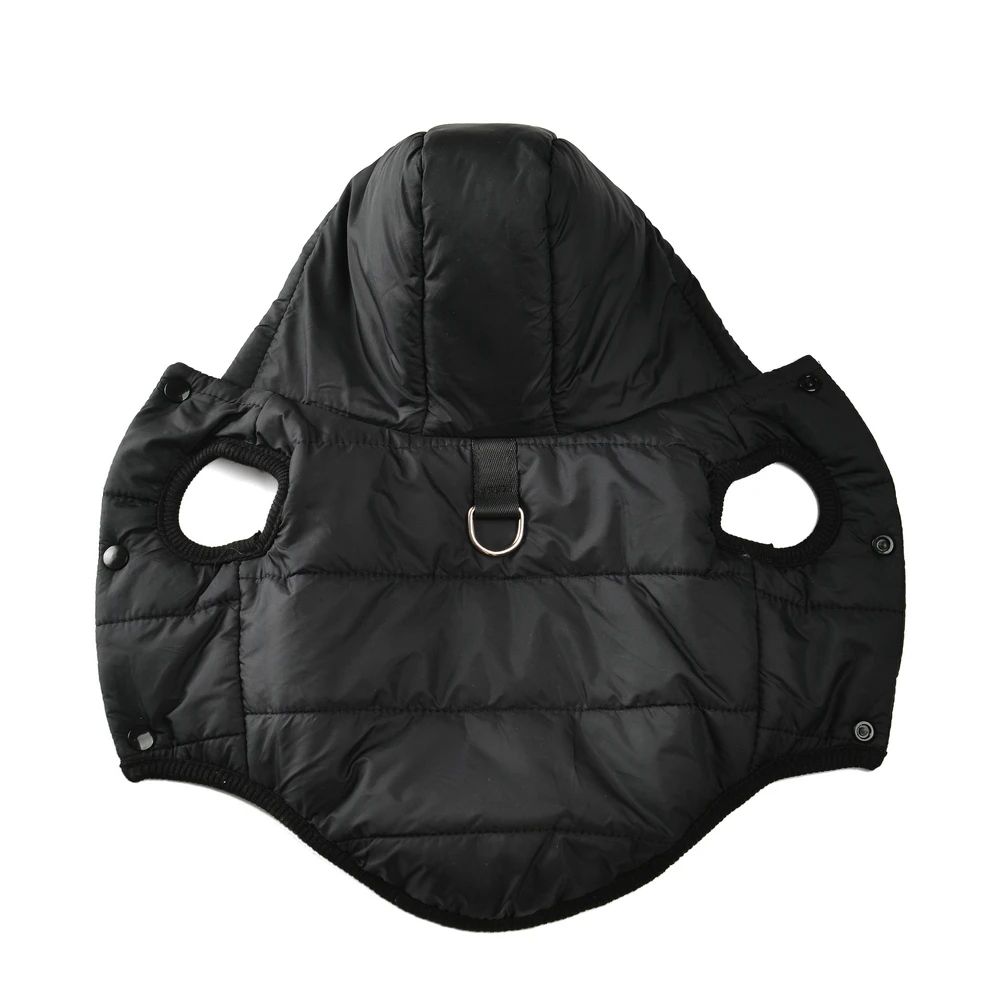 Warm Fleece Dog Hoodie Coat with D-Ring – Thick Windproof Winter Jacket for Small & Medium Dogs and Cats