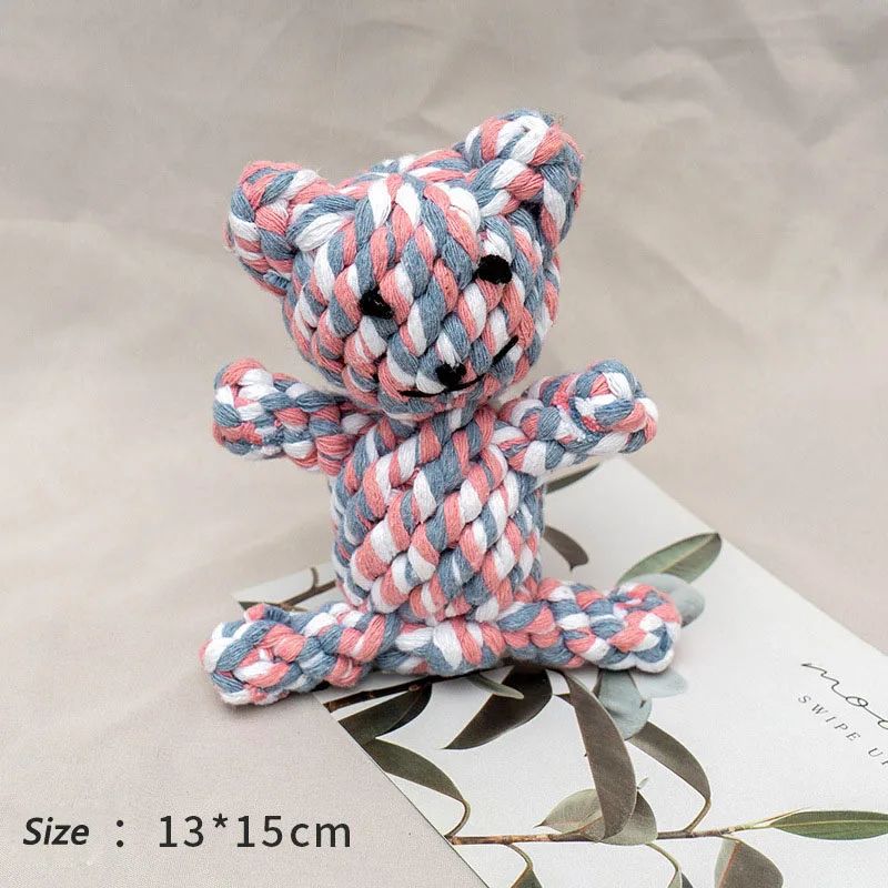 Cotton Rope Knot Ball Dog Chew Toy – Bite-Resistant Teeth Cleaning Toy for Small & Medium Dogs
