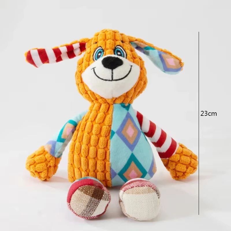 Interactive Plush Pet Chew Toy – Squeaky Bite-Resistant Teeth Cleaning Puzzle Toy for Cats & Dogs