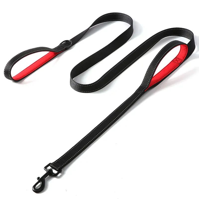Heavy Duty Double Handle Dog Leash – Nylon Training and Control Lead for Walking, Running & Pet Safety