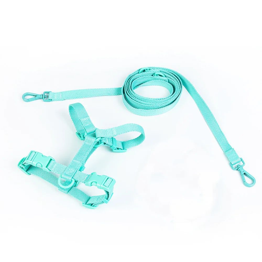 Macaron Adjustable Dog Harness and Leash Set – Soft Nylon Pet Vest for Small & Medium Dogs