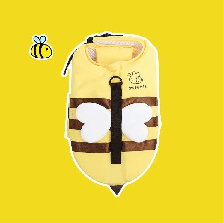 Little Bee Dog Life Jacket – Waterproof Pet Swimming Vest Harness for Puppies and Small Dogs