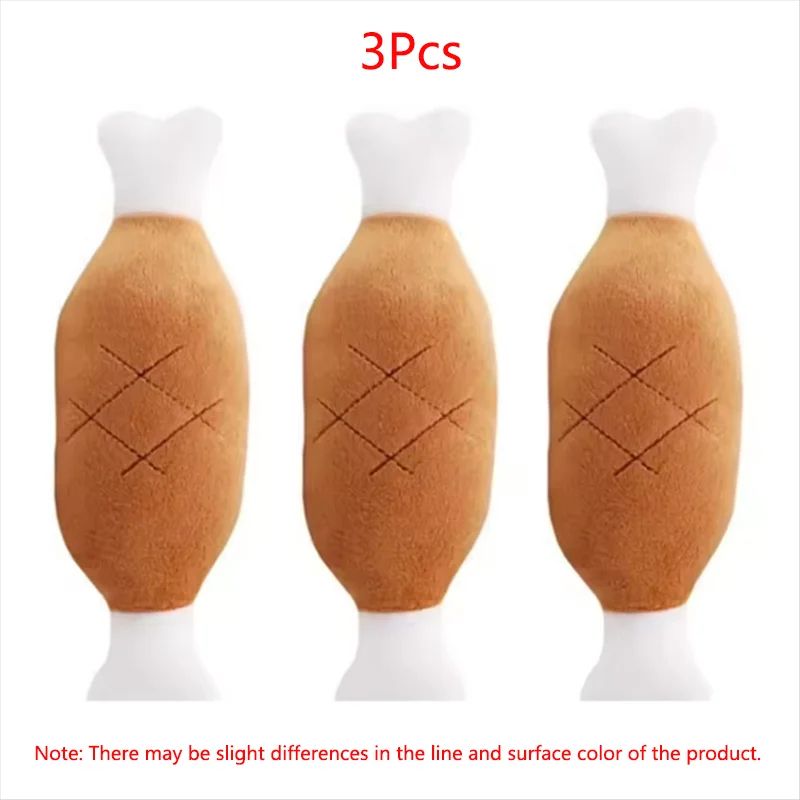Interactive Plush Squeaky Chicken Leg Dog Toy – Soft Bone-Shaped Chew Toy for Small, Medium & Large Dogs