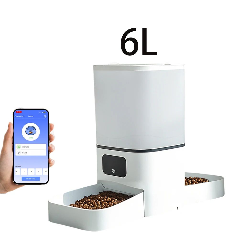 202.9 oz WiFi Automatic Dual Pet Feeder – Smart 2-Bowl Cat & Dog Food Dispenser with App Control