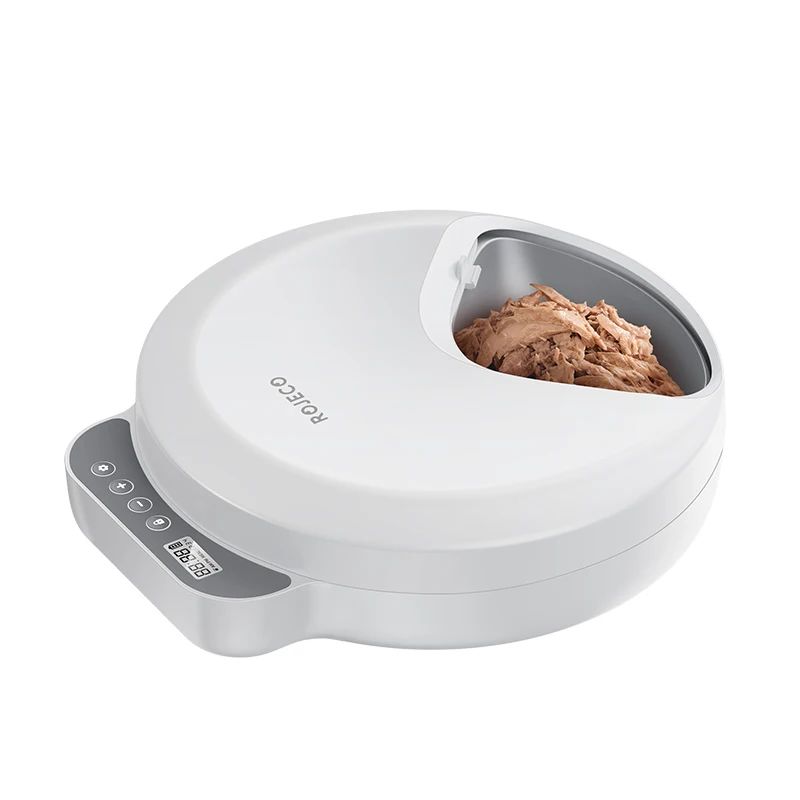 ROJECO 4-Meal Automatic Pet Feeder – Smart Timed Wet & Dry Food Dispenser for Cats & Dogs with LCD Display