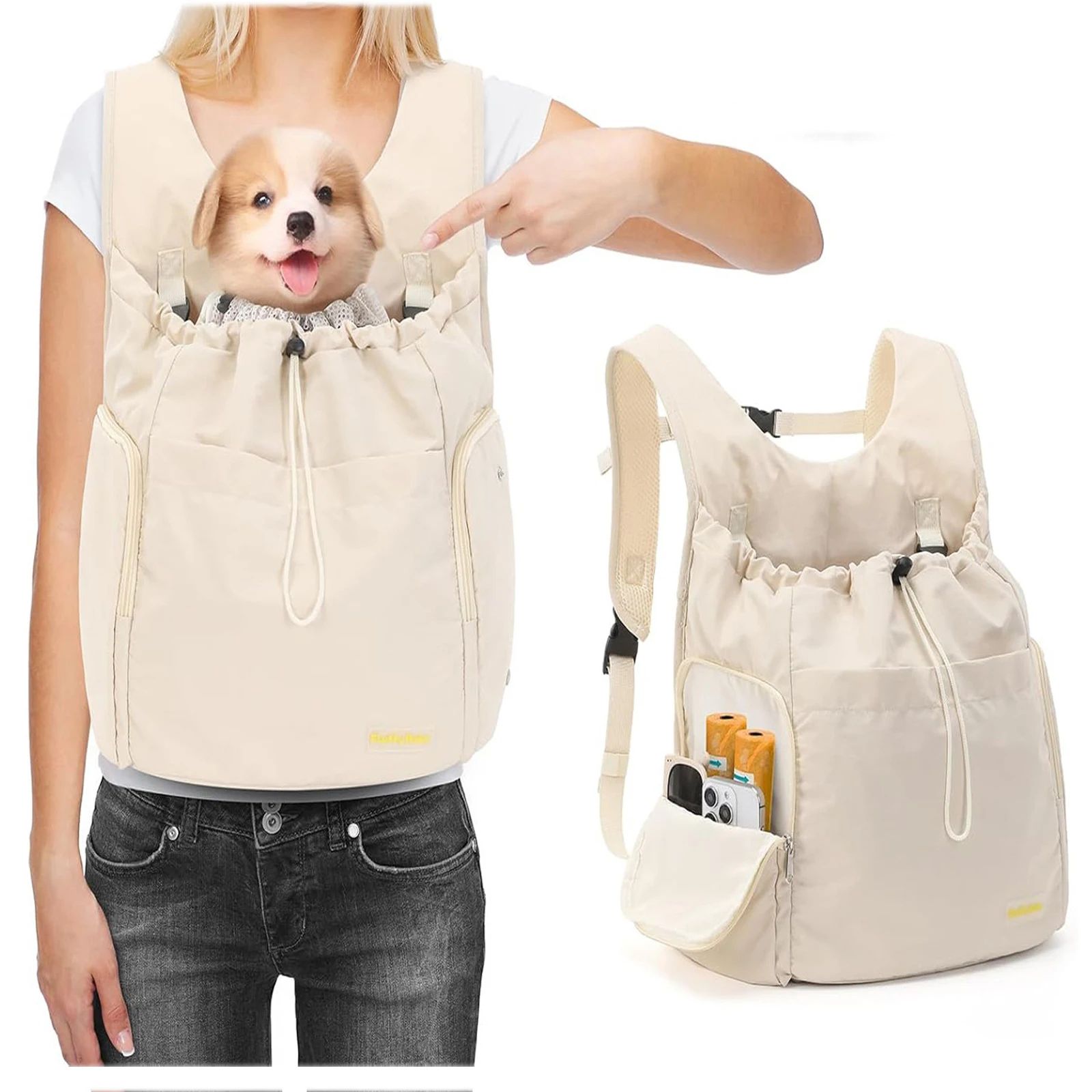 Large Capacity Pet Travel Backpack Carrier – Breathable Cat & Dog Chest Backpack for Outdoor Travel