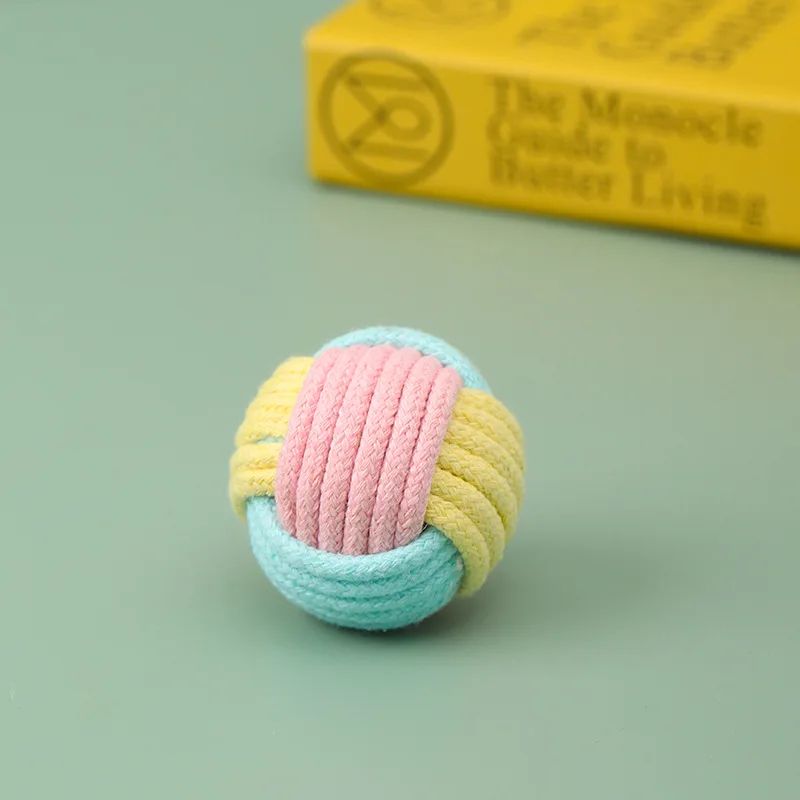 Interactive Catnip Cotton Rope Ball Toy – Handcrafted Plush Dental Chew & Training Toy for Cats