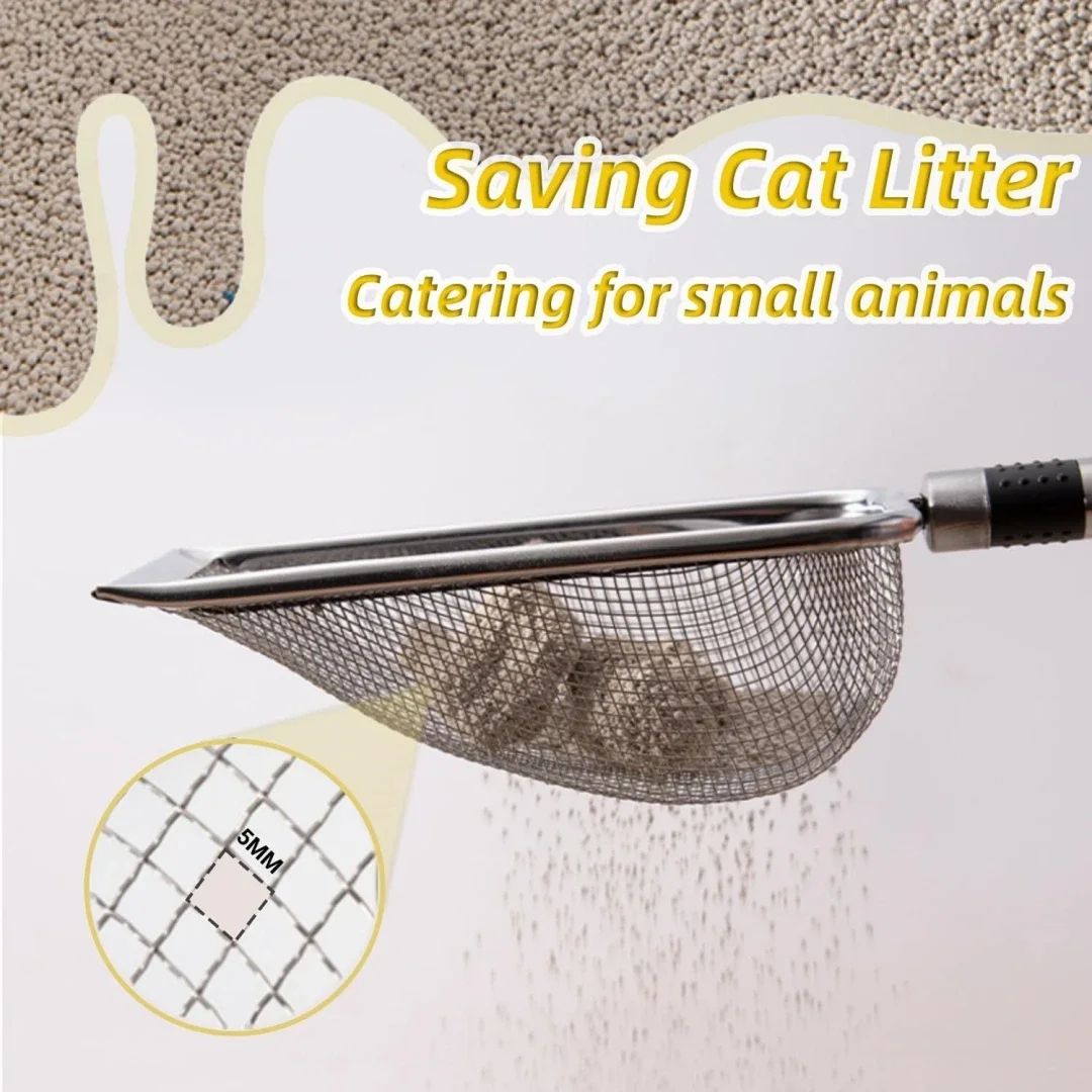 Heavy-Duty Aluminum Alloy Cat Litter Scoop – Stainless Steel Pet Waste Shovel with Durable Handle