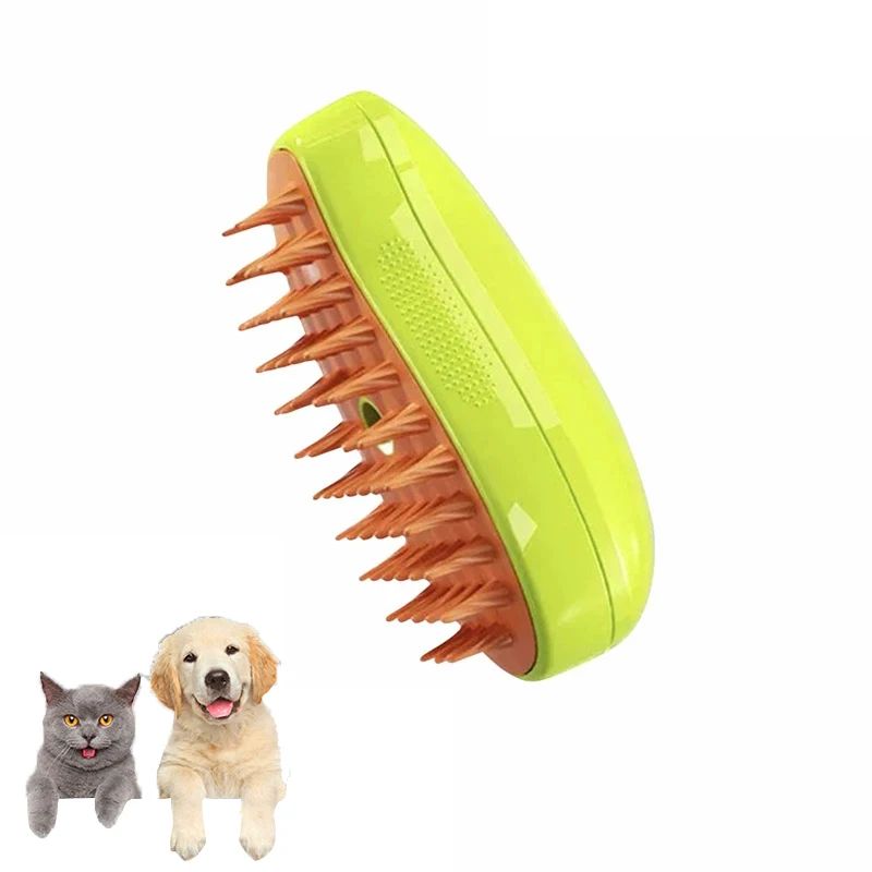 3-in-1 Electric Steam Pet Grooming Brush – USB Rechargeable Spray Massage & Deshedding Comb for Cats & Dogs