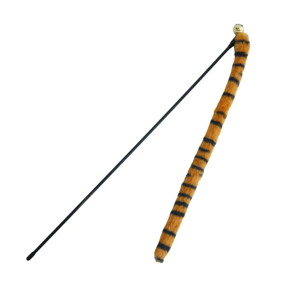 Plush Worm Tail Cat Teaser Wand with Bell – Interactive Chew & Teething Toy for Kittens and Cats