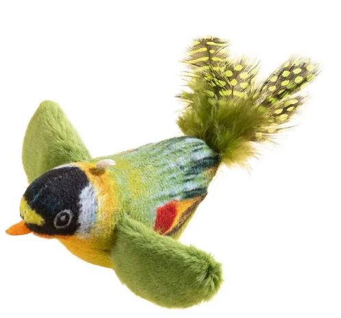 Rechargeable Interactive Flapping Bird Cat Toy – Touch-Activated Chirping Plush Catnip Toy for Indoor Cats