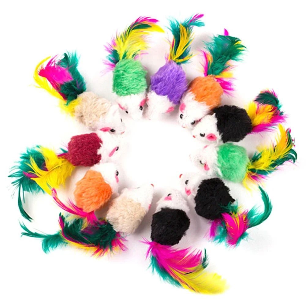 Interactive Rattle Mouse Cat Toy Set – Plush Hunting Mice Toys for Indoor Cats & Kittens Catch, Chase and Play