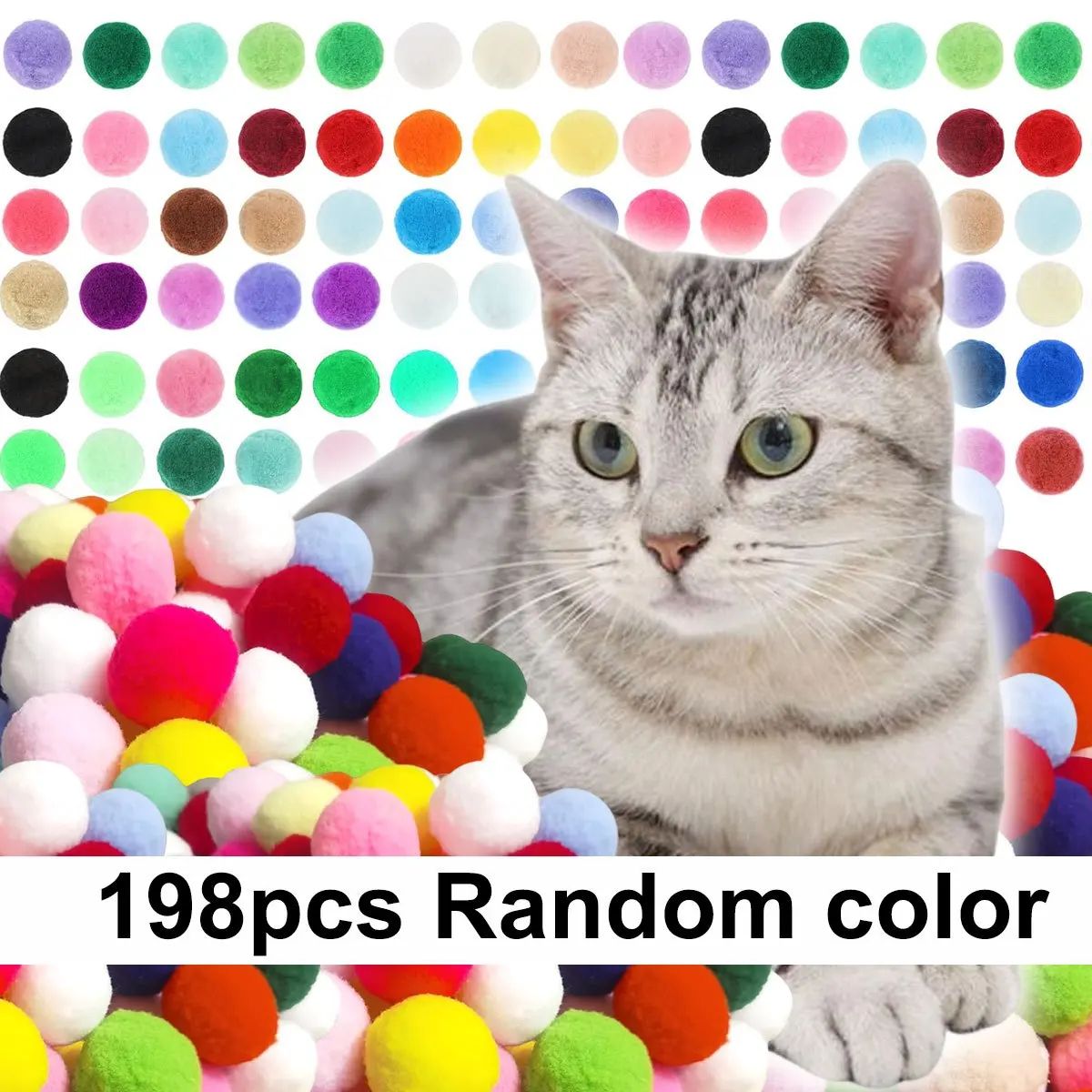 Colorful Plush Cat Toy Balls Set – Durable Interactive Cat Training, Chew & Teaser Balls for Indoor Cats