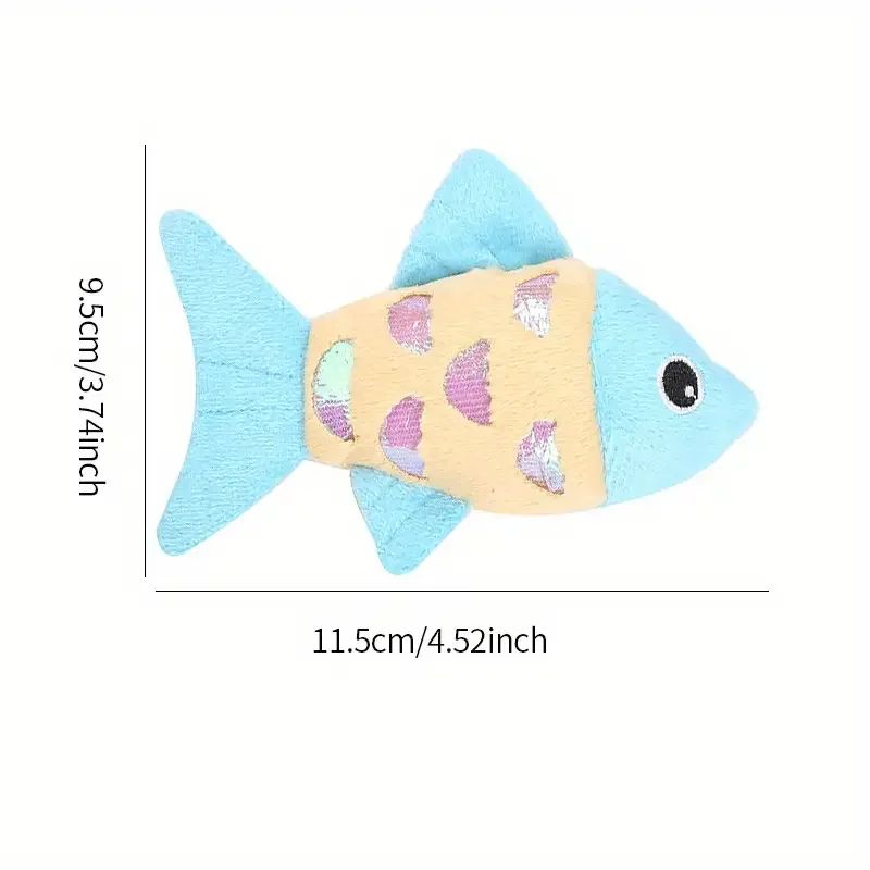 Colorful Fish Cat Kicker Toy – Crinkle Paper Plush Catnip Chew & Teeth Cleaning Toy for Cats and Kittens