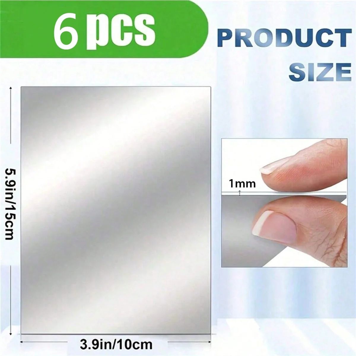6 pcs / 10 pcs Self-Adhesive Acrylic Mirror Wall Stickers – Flexible Non-Glass Decorative Mirror Tiles for Home & Weddin