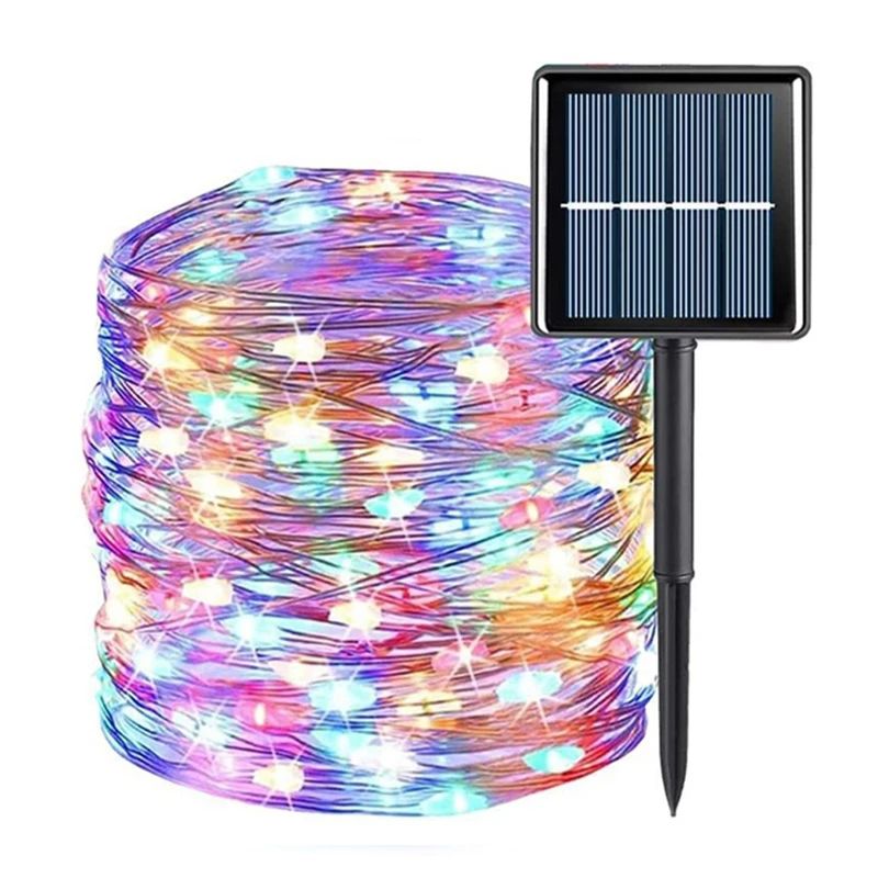 Solar LED Fairy String Lights Outdoor – Waterproof Twinkle Copper Wire Garden Lights for Christmas Patio Tree Party