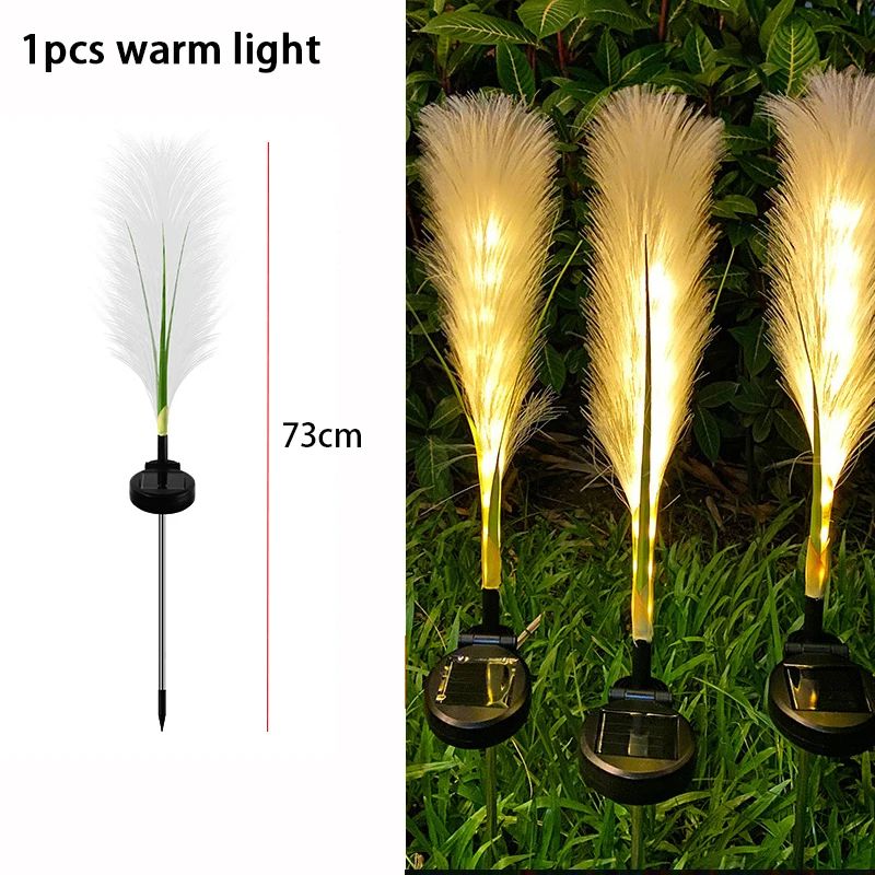 42.9 in LED Solar Garden Reed Lights – Waterproof Solar Powered Outdoor Flower Stake Lights for Yard & Pathway