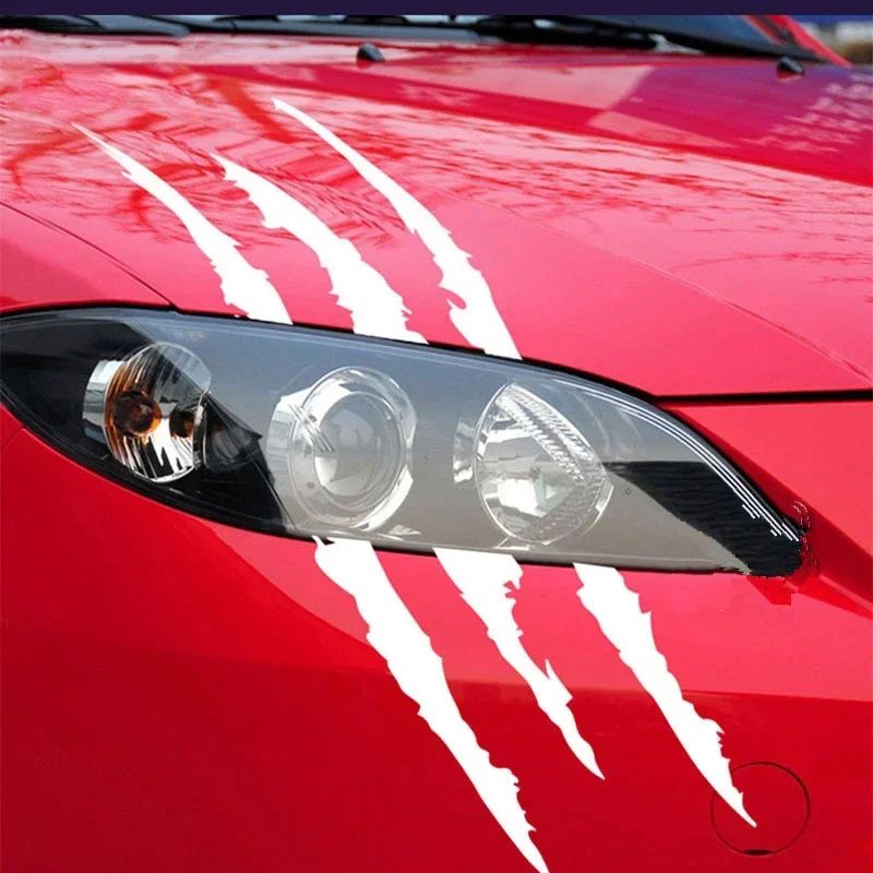 Ghost Claw Reflective Headlight Eyebrow Car Stickers – Creative Scratch-Style Vinyl Decals for Cars, SUVs & Trucks