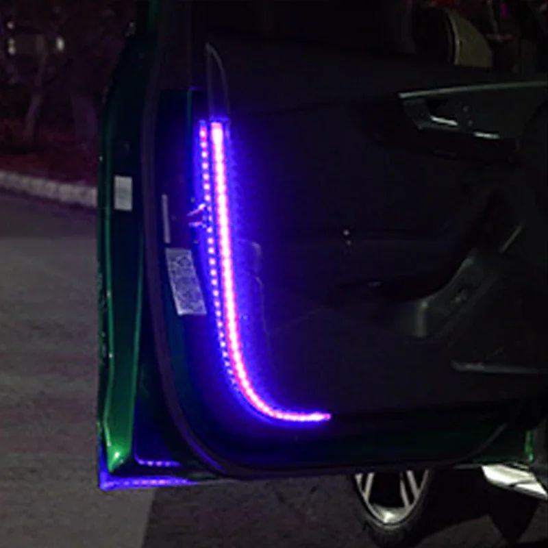 12V LED Car Door Warning Light – Wireless Flashing Anti-Rear End Collision Safety Door Light with Phantom Color Alert