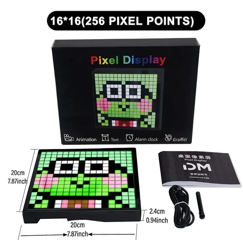 Smart LED Matrix Pixel Display – RGB Bluetooth App-Controlled DIY Pixel Art Animation Frame for Gaming Room Home Office