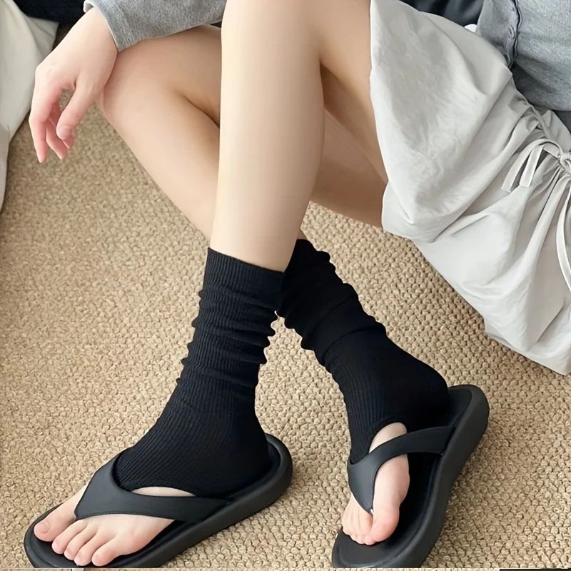 1 Pair Open Toe Flip Flop Socks – Thin Nylon Ballet Style Split Toe Socks for Sandals, Yoga & Everyday Comfort