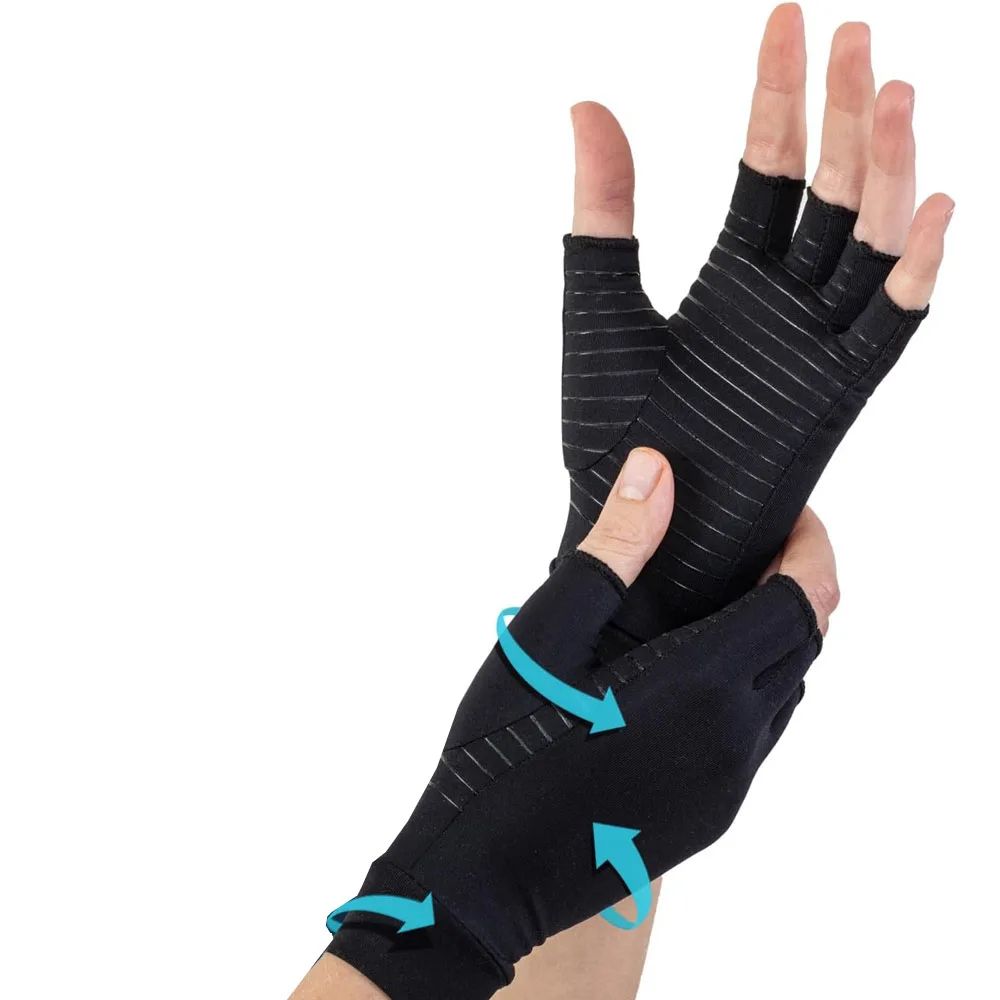 1 Pair Copper Arthritis Compression Gloves – Full Finger Hand Support for Carpal Tunnel, Joint Pain & Swelling Relief