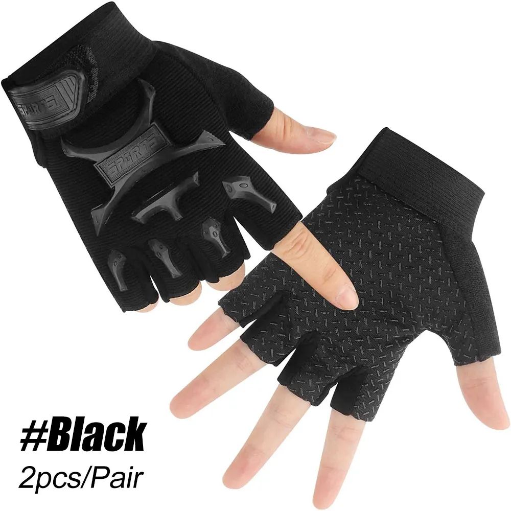 1 Pair Kids Half Finger Cycling Gloves –Adjustable Non-Slip Gel Sports Gloves for Boys & Girls Riding, Biking & Training