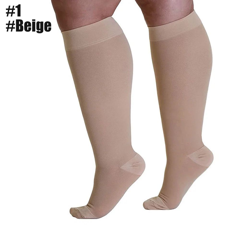 20–30 mmHg Knee High Compression Socks Open Toe – Medical Support Stockings for Varicose Veins Men & Women S–7XL
