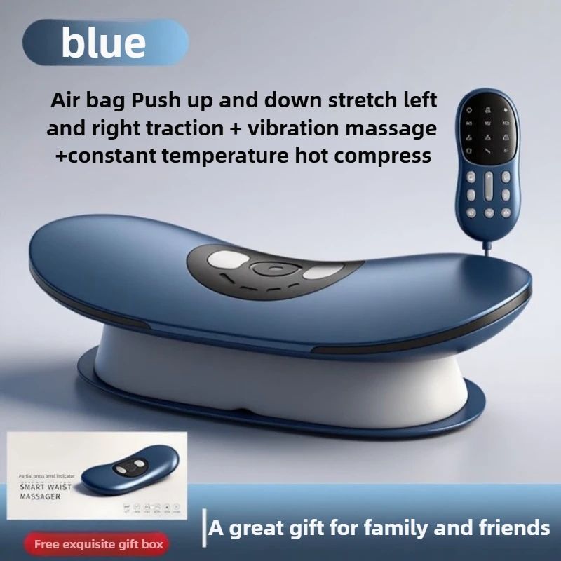 Electric Lumbar Traction Massager with Heat & Vibration – Adjustable Waist Back Pain Relief Spine Support Device