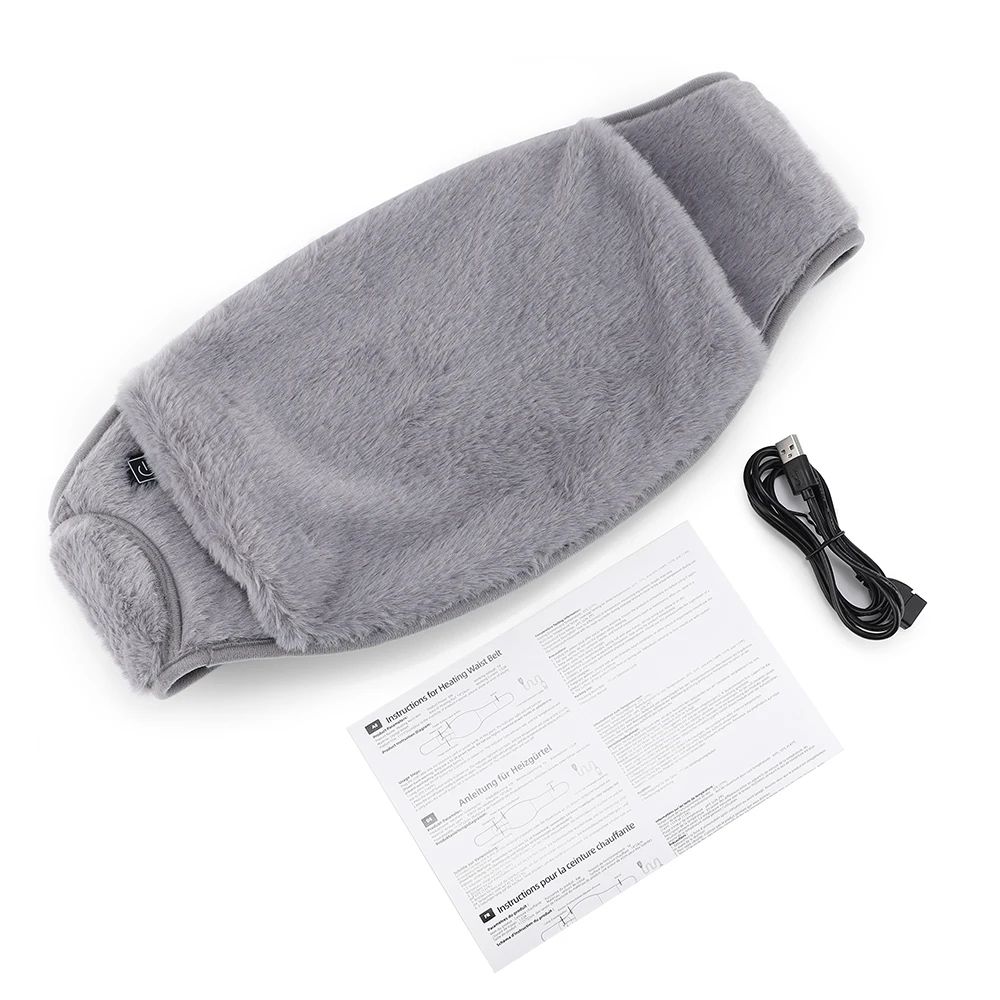 Electric Heating Waist Belt with 3-Level Temperature Control – Crystal Velvet Thermal Heating Pad for Abdomen & Hands