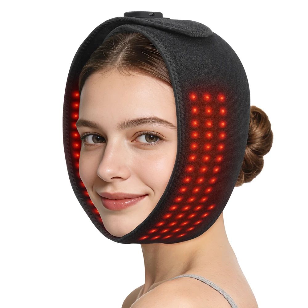 660nm LED Face Mask with 100 Real LEDs Wireless Rechargeable – Red Light Therapy Facial Mask for Skin Care