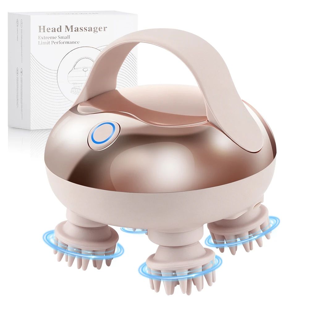 Electric Cordless Head Massager with LED Light – 2-Speed Scalp Hair Growth Massager for Stress Relief & Full Body Massag