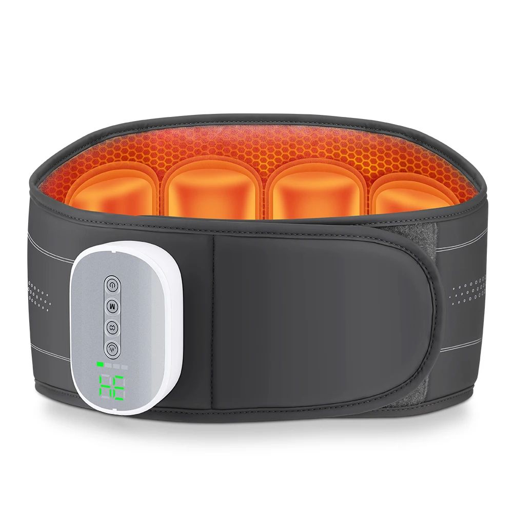Cordless Rechargeable Back Massage Belt with Heat – Air Compression Lumbar Support Massager with 3 Modes & 4 Intensities