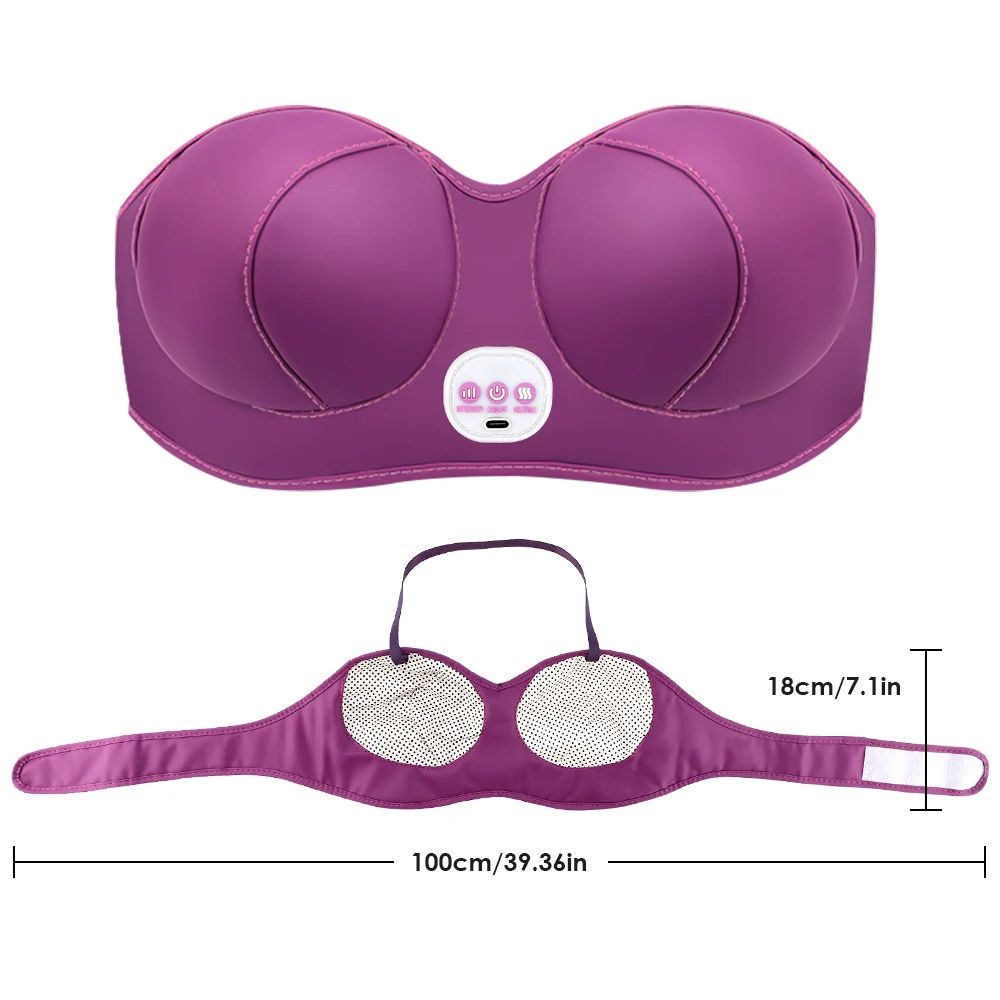 Electric Heated Breast Massage Bra with Vibration for Soothing Wireless Comfort