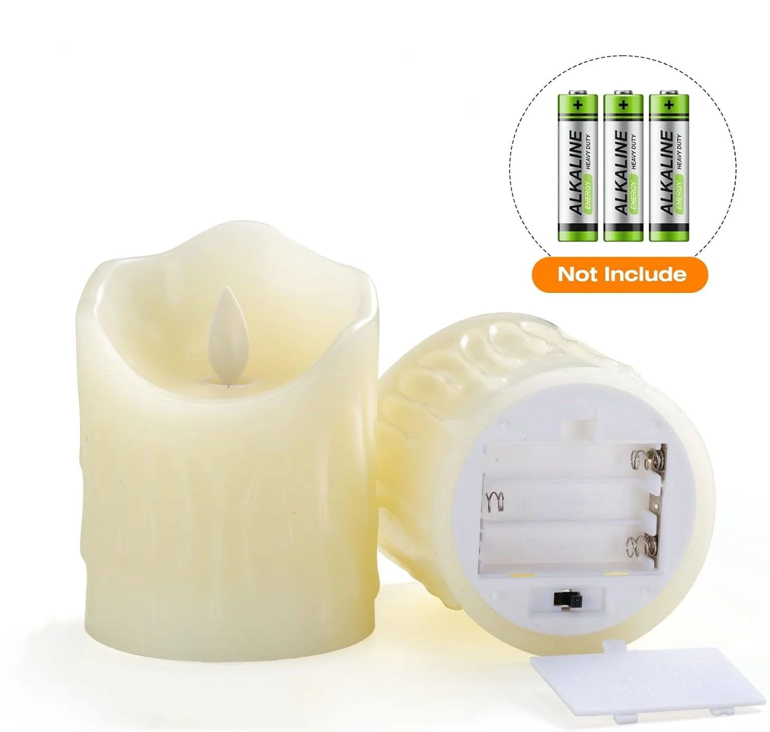 USB Rechargeable or Battery Operated Flameless LED Pillar Candle with Moving Wick & Remote – Real Wax RGB Decorative