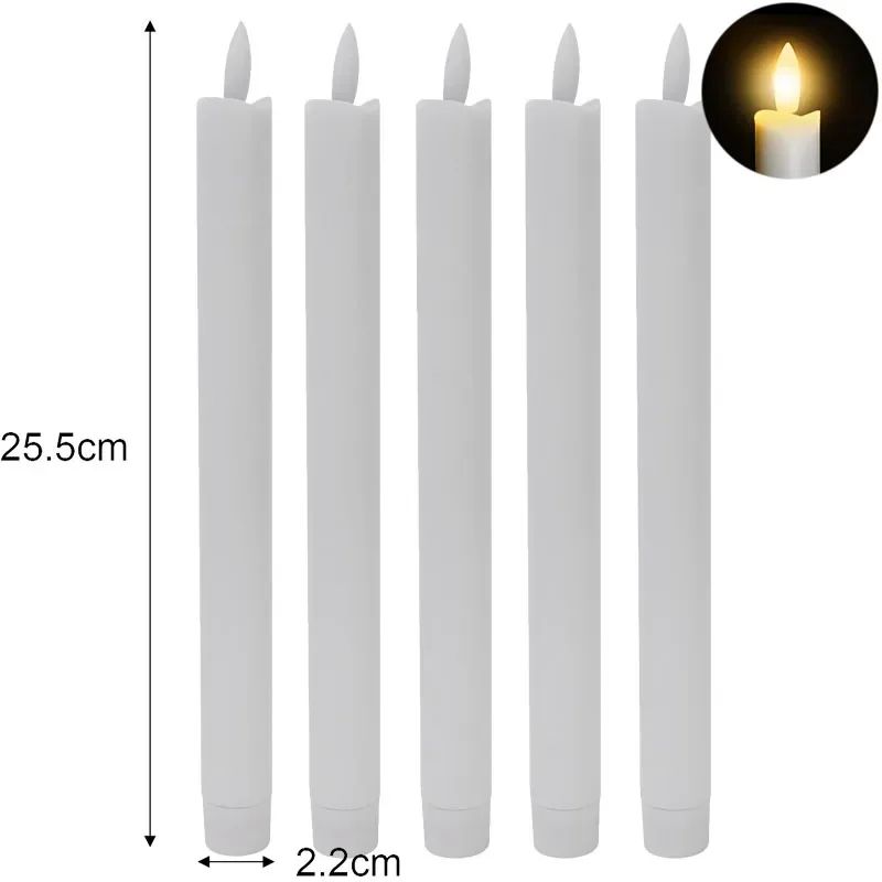LED Flameless Taper Candles Battery Powered – Warm Light Long Pole Candles for Wedding, Halloween & Home Decor