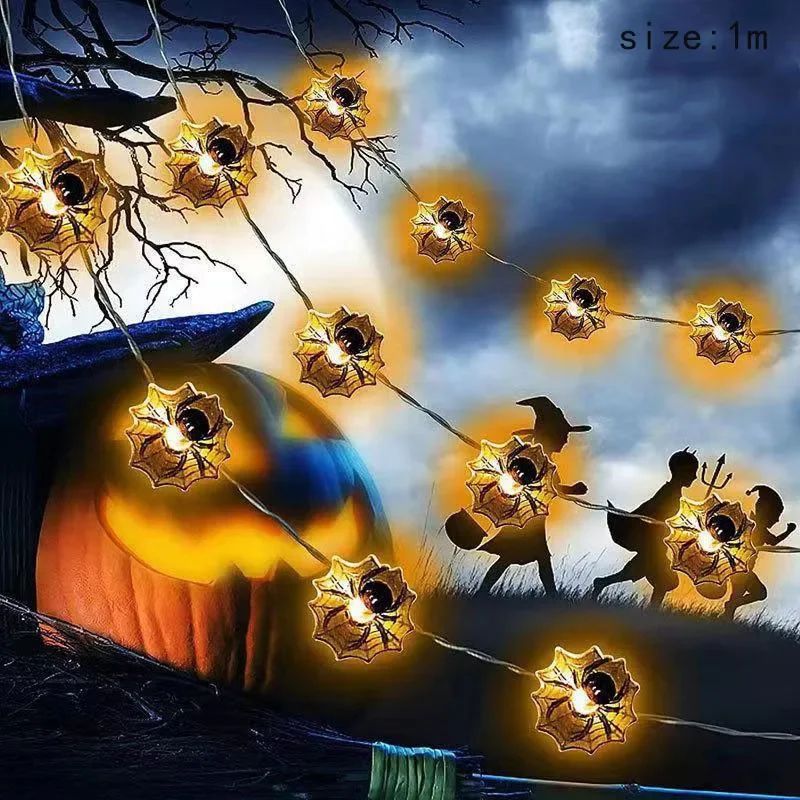 Halloween LED Light String – Pumpkin, Skull & Eyeball Decorative Fairy Lights for Party & Home Decor