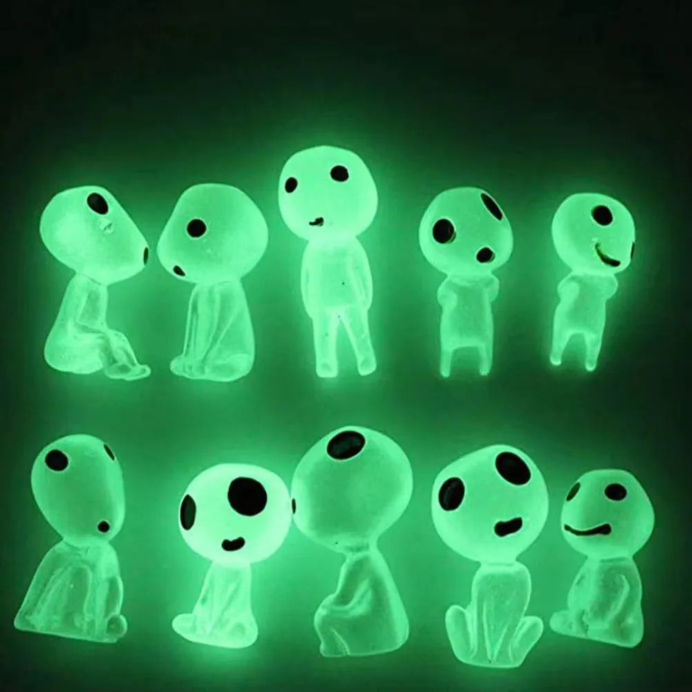 10pcs Glow-in-the-Dark Ghost Miniature Figurines – Resin Fairy Garden & Micro Landscape Decorations