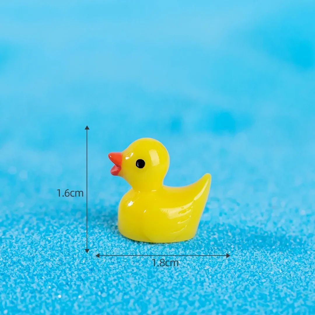 200pcs Mini Resin Yellow Ducks – Tiny Duck Figurines for Fairy Gardens, Dollhouses, Crafts & Miniature Landscapes
