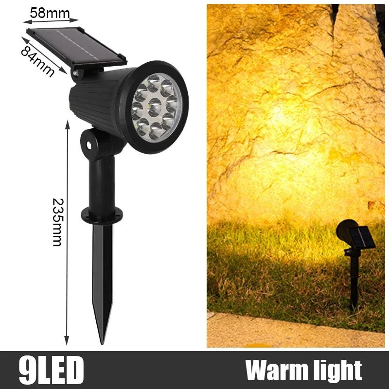 Solar LED Spotlight – IP65 Waterproof Adjustable Landscape & Outdoor Wall Light