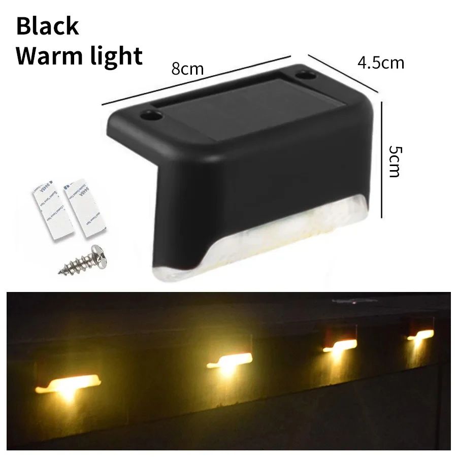 LED Solar Step Lights Outdoor – Waterproof Fence, Stair, Deck & Pathway Garden Lights, 3 Color Modes