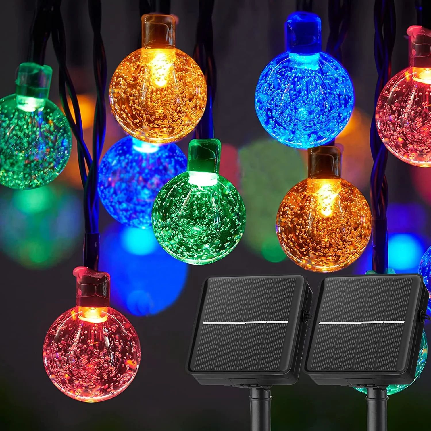 60 LED Solar Globe String Lights – Waterproof Outdoor Fairy Lights with 8 Lighting Modes for Garden & Patio