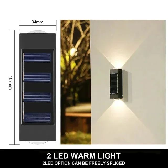 Solar LED Outdoor Wall Light – Waterproof Up & Down Garden Fence Lamp with Auto On/Off