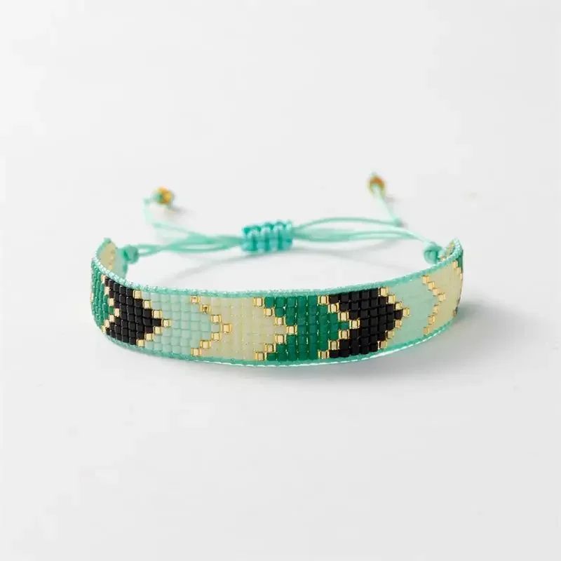 Bohemian Miyuki Beaded Bracelet – Handmade Glass Bead Woven Arrow Friendship Bracelet for Women