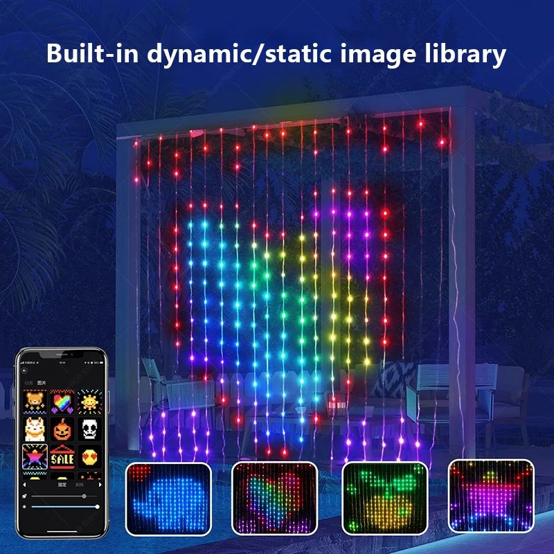 400 LED Smart Curtain Lights – App Controlled Music Sync RGB Fairy Lights for Christmas Wedding Party Decor