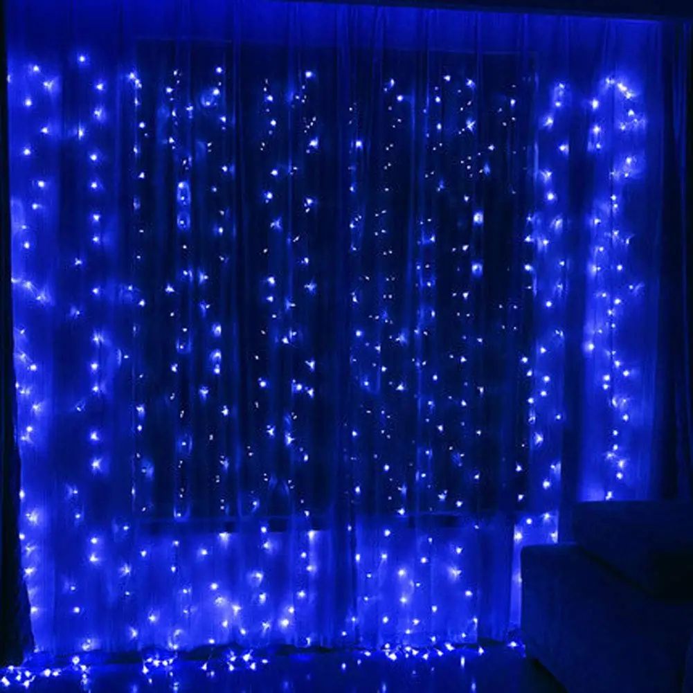 Connectable LED Icicle Curtain Lights – 9.84 Ft Festoon String Garland with 8 Flashing Modes for Christmas & Parties